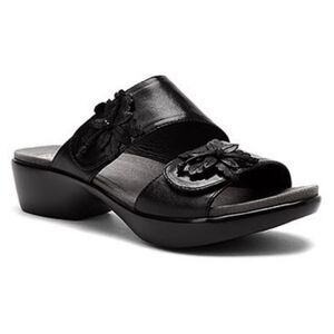 Dansko Donna Sandals Black Patent Leather Slip-On Comfort Shoes Size 7.5